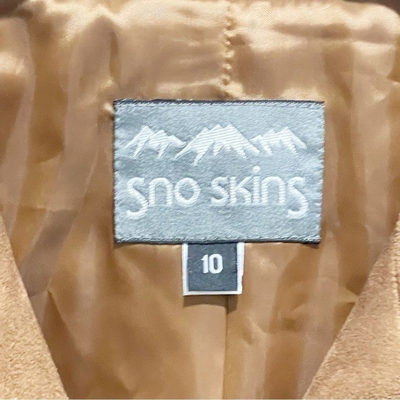 SNO SKINS Women's Orange Brown Textured Animal Print Full Zip Jacket USA 10 - Picture 7 of 8